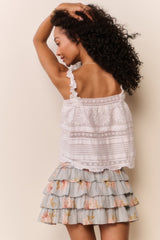 Moralina Cotton Peony Print Mini Skirt | Loveshackfancy discount