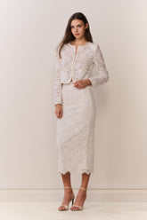 Ilse Lace Midi Pencil Skirt | Loveshackfancy on sale