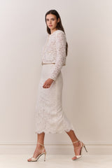 Ilse Lace Midi Pencil Skirt | Loveshackfancy on sale