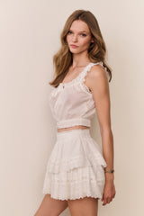 Heart Eyelet Ruffle Mini Skirt | Loveshackfancy on sale