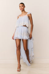 Jolina Silk Chiffon Lace High-Low Skirt | Loveshackfancy near me