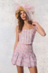 Re-Edition Misty Floral Cotton Mini Skirt | Loveshackfancy sale