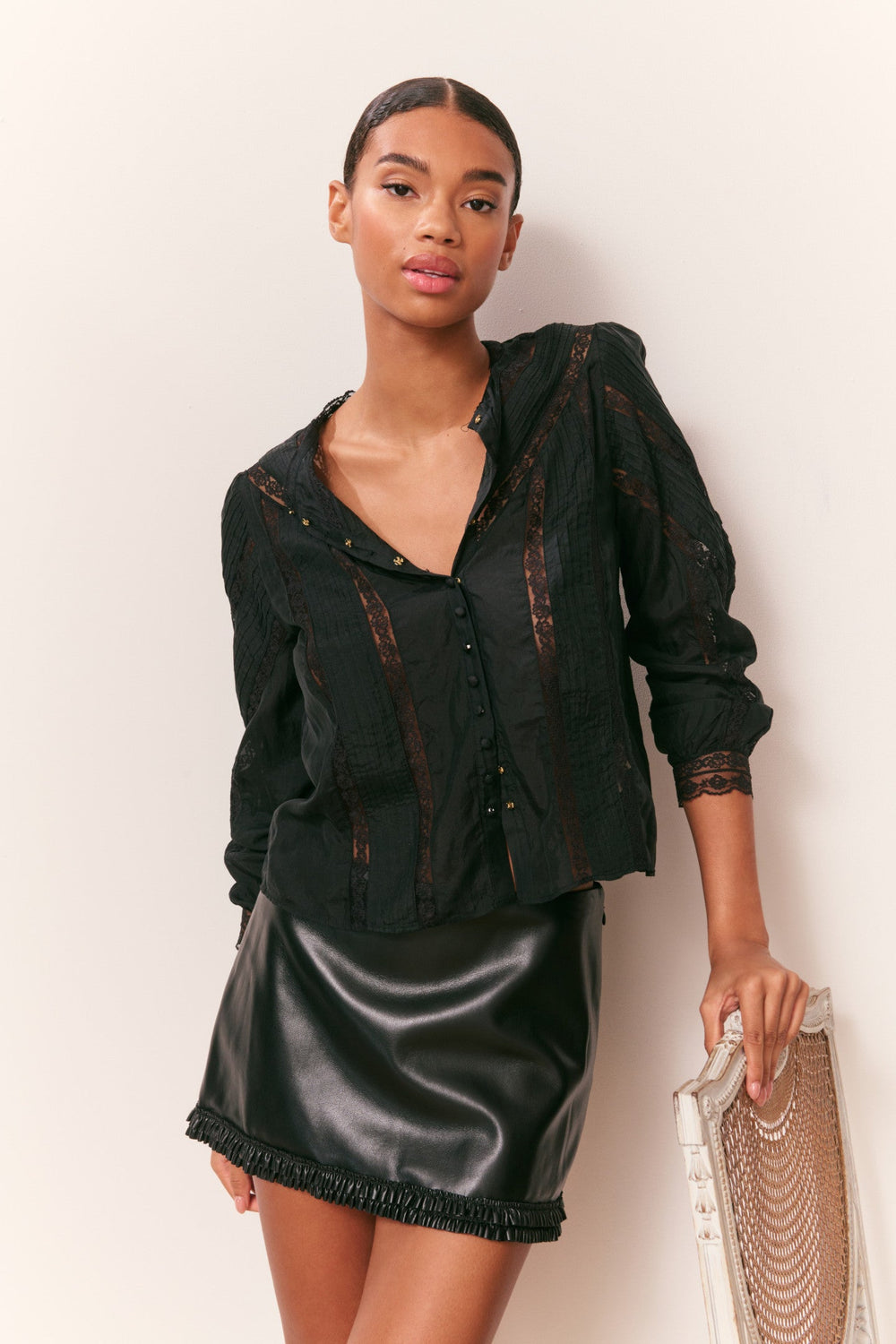 Noala Faux Leather Mini Skirt | Loveshackfancy discount