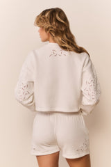 Lalo Bandana Eyelet Fleece Pullover | Loveshackfancy near me
