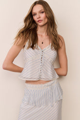 Anika Chiffon Striped Cami Top | Loveshackfancy outlet