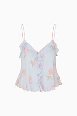 Tal Floral Chiffon Ruffle Top | Loveshackfancy for sale