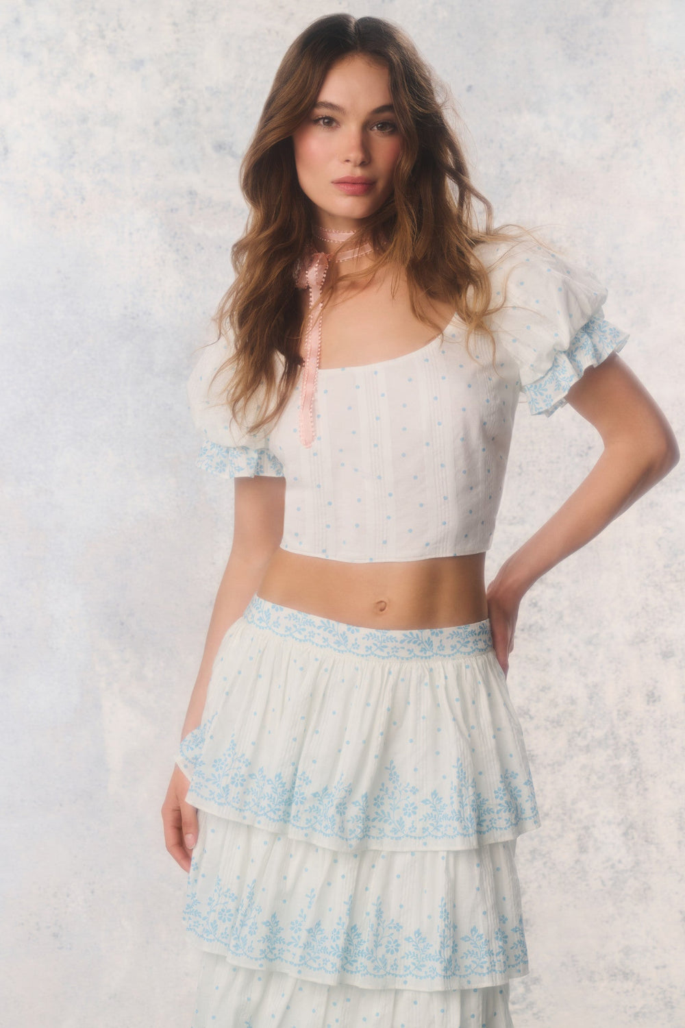 Re-Edition Christine Cotton Polkadot Top | Loveshackfancy for sale