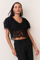 Vienne Lace Chiffon Top | Loveshackfancy discount