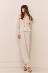 Clyra Silk Lace-Trimmed Balloon Pant | Loveshackfancy for sale