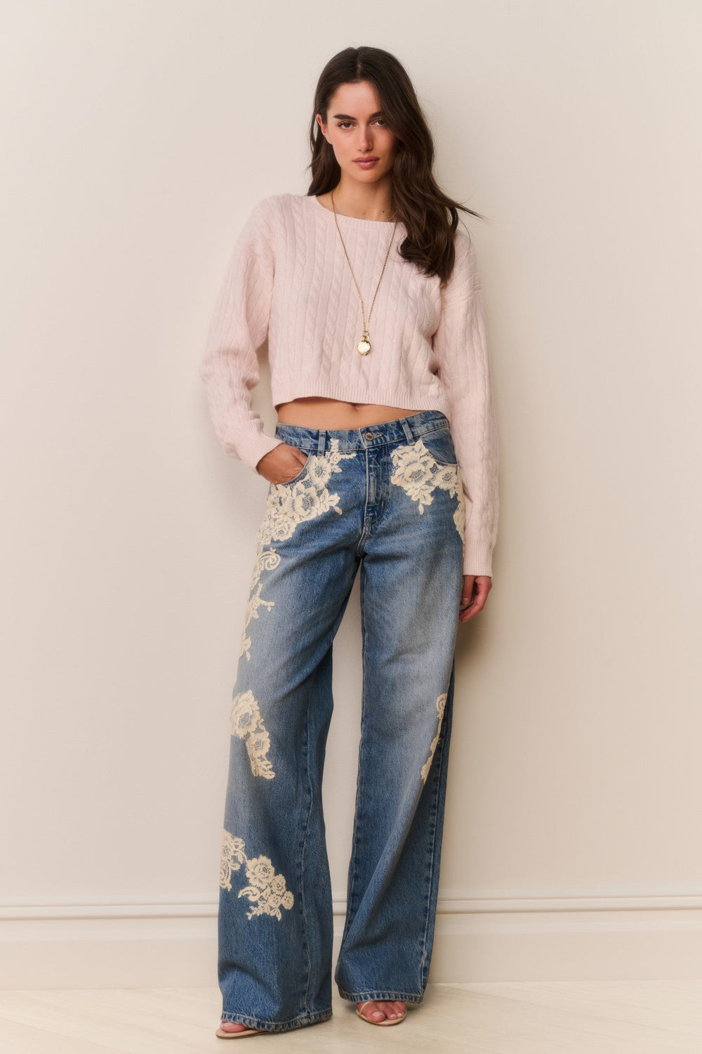 Bambie Lace Appliqué Jeans | Loveshackfancy near me