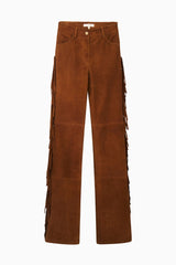 Jenya Suede Fringe Pant | Loveshackfancy online