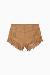 Azalure Suede Eyelet Mini Shorts | Loveshackfancy discount