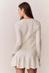 Peridot Stretch Pointelle Cardigan | Loveshackfancy for sale