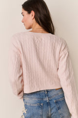 Filomena Cropped Cable Knit Pullover | Loveshackfancy outlet