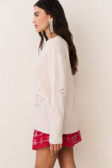 Westcott Wool-Cashmere Lace Star Pullover | Loveshackfancy online