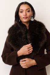 Kenzia Faux Fur Collar Wool Coat | Loveshackfancy US