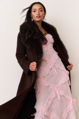 Kenzia Faux Fur Collar Wool Coat | Loveshackfancy US