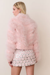 Curran Feather & Sequin Jacket | Loveshackfancy online