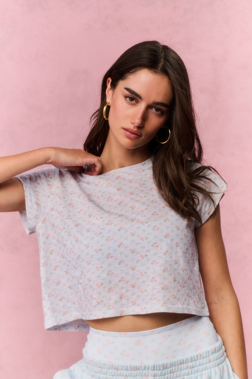 Rubin Cropped Cotton Tee | Loveshackfancy for sale