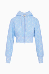 Arienne Cropped Bow Print Hoodie | Loveshackfancy for sale