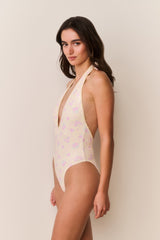 Meegan Floral Halter One-Piece Swimsuit | Loveshackfancy near me