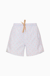 MR FANCY Kai Blue Floral Swim Shorts | Loveshackfancy near me