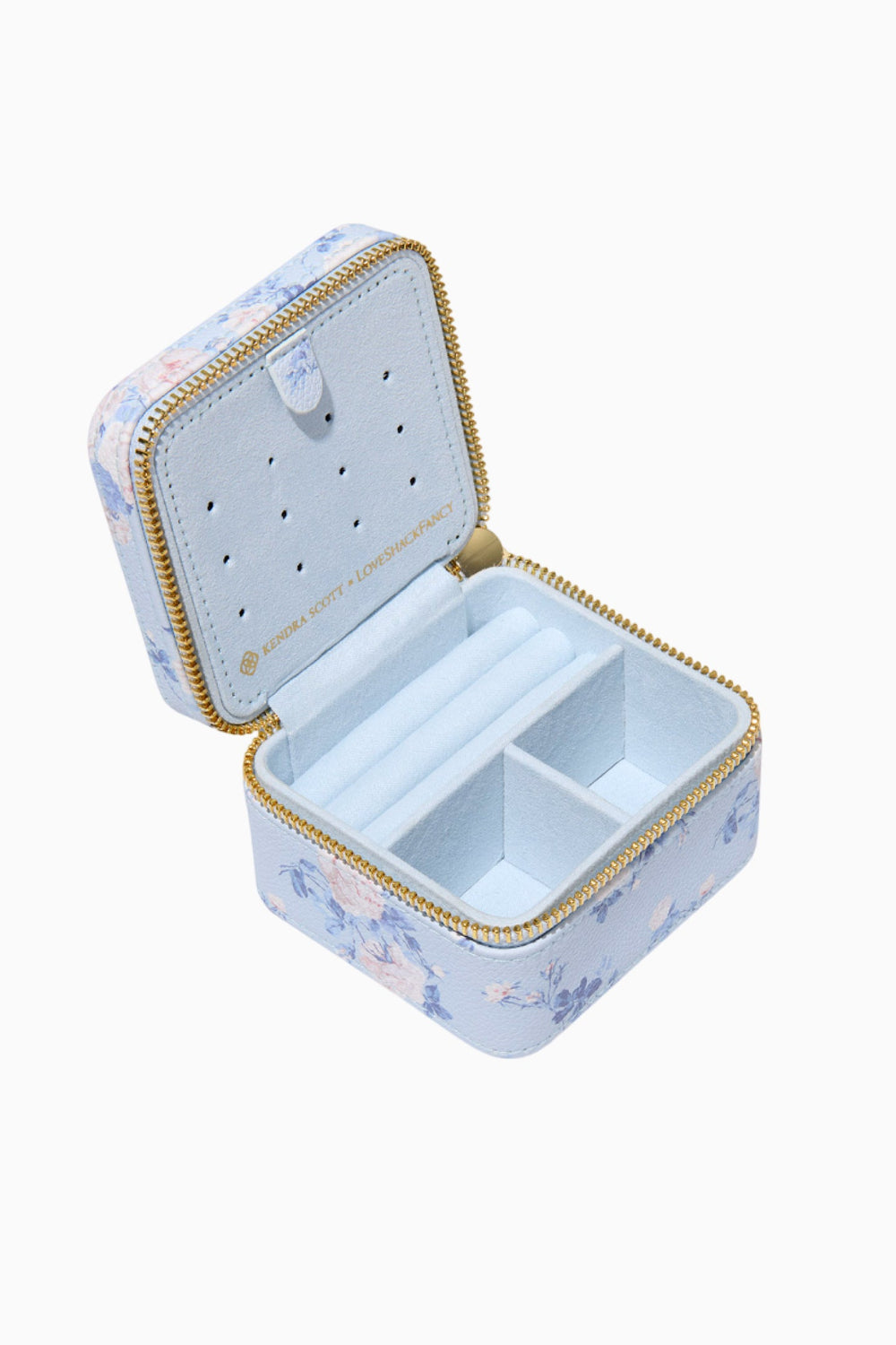 Kendra Scott x LoveShackFancy Blue Small Zip Jewelry Case | Loveshackfancy outlet