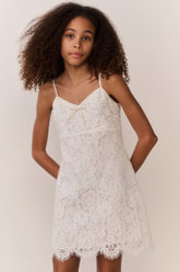 Tween Petaline Lace Mini Dress | Loveshackfancy online