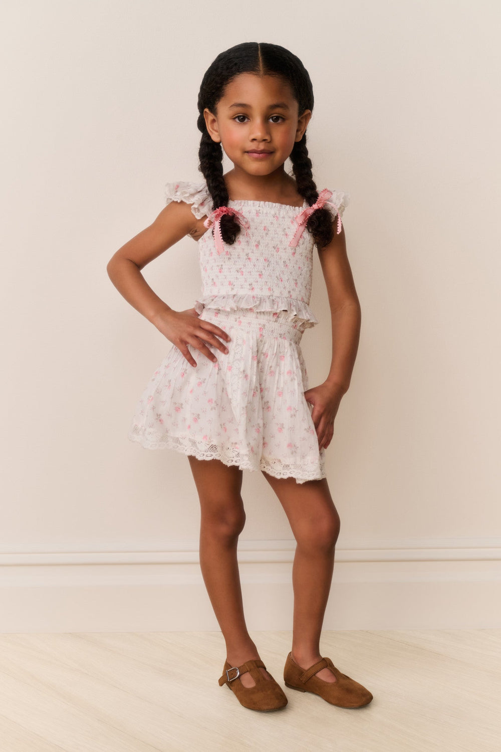 Little Girls Jeanna Floral Cotton Top | Loveshackfancy US