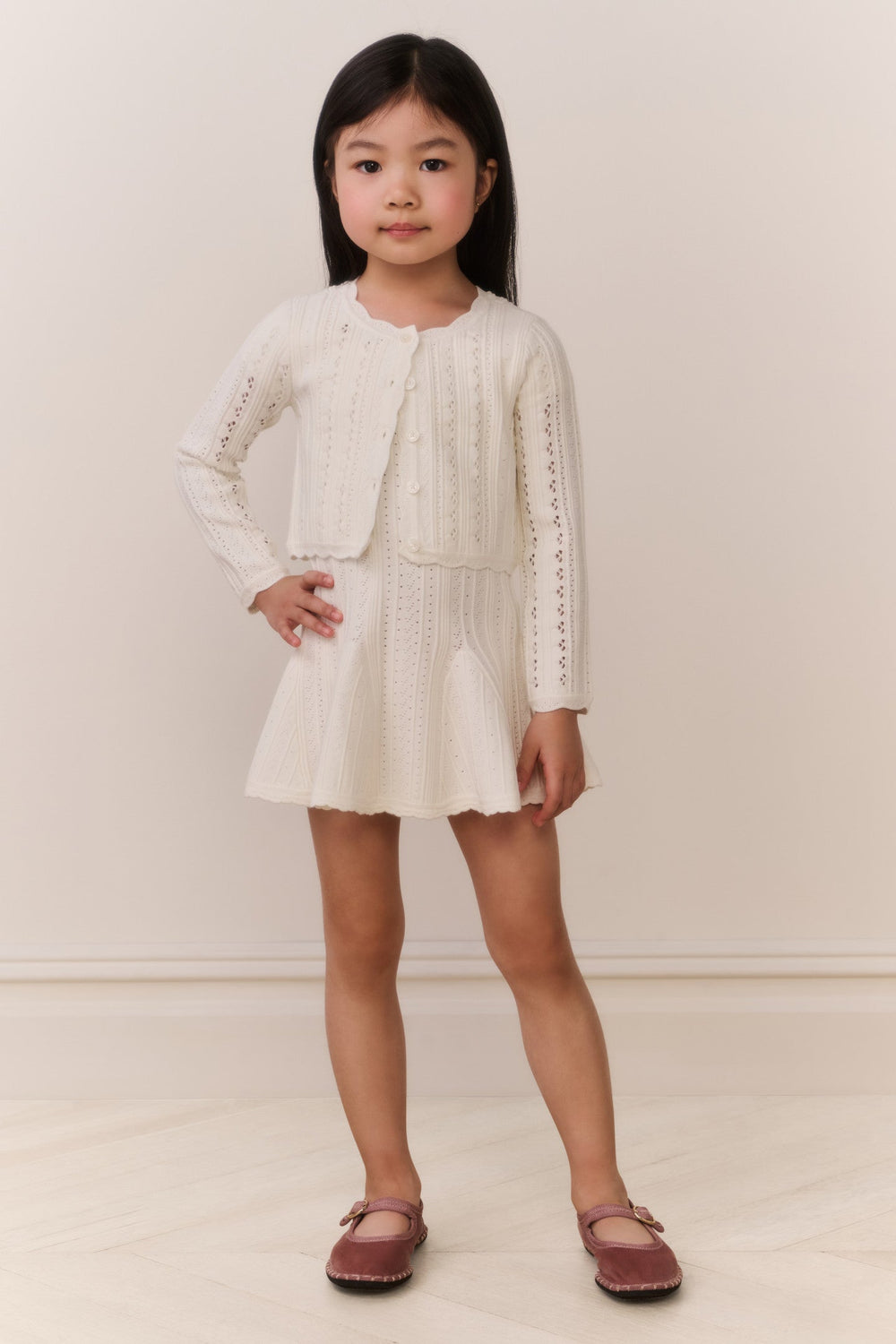 Little Girls Emlynn Pointelle Cardigan | Loveshackfancy outlet