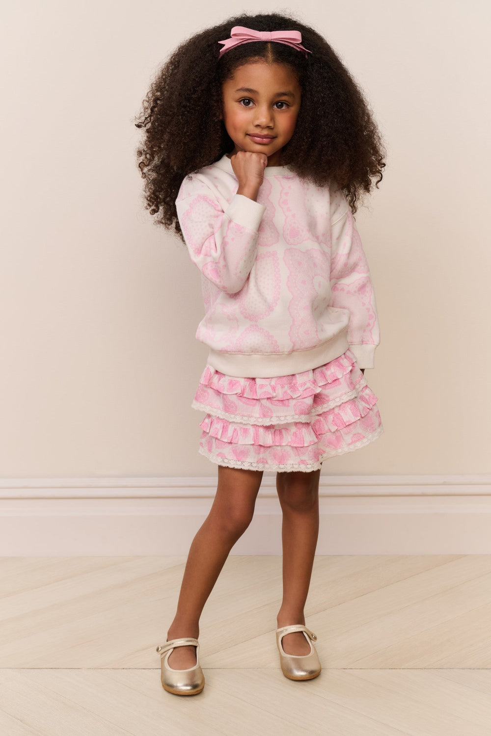 Little Girls Billie Heart Print Skirt | Loveshackfancy near me