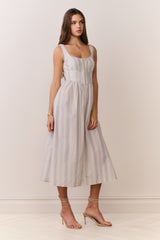 Majory Cotton Bustier Midi Dress | Loveshackfancy US