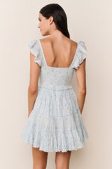 Presline Floral Wreath Print Mini Dress | Loveshackfancy discount