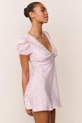 Sylara Silk-Blend Bow Jacquard Mini Dress | Loveshackfancy for sale