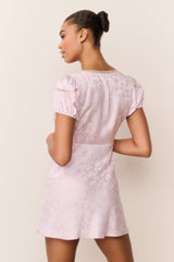 Sylara Silk-Blend Bow Jacquard Mini Dress | Loveshackfancy for sale