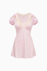 Sylara Silk-Blend Bow Jacquard Mini Dress | Loveshackfancy for sale