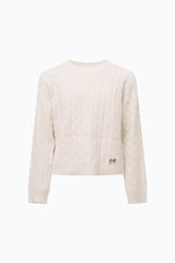 Little Girls Sallie Cable Knit Pullover | Loveshackfancy online