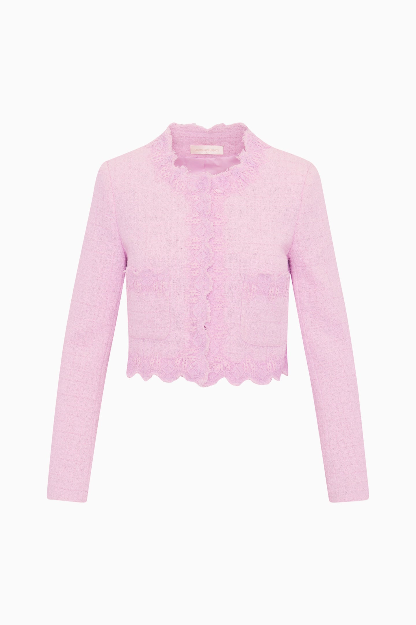 Erina Lace-Trimmed Tweed Jacket | Loveshackfancy on sale