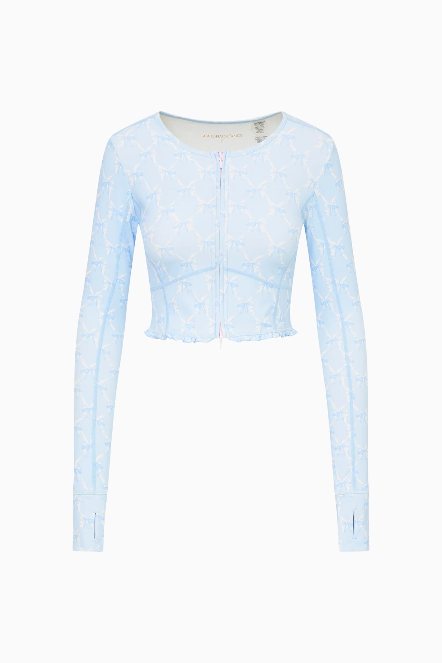 Laudie Bow Print Active Zip-Up | Loveshackfancy on sale
