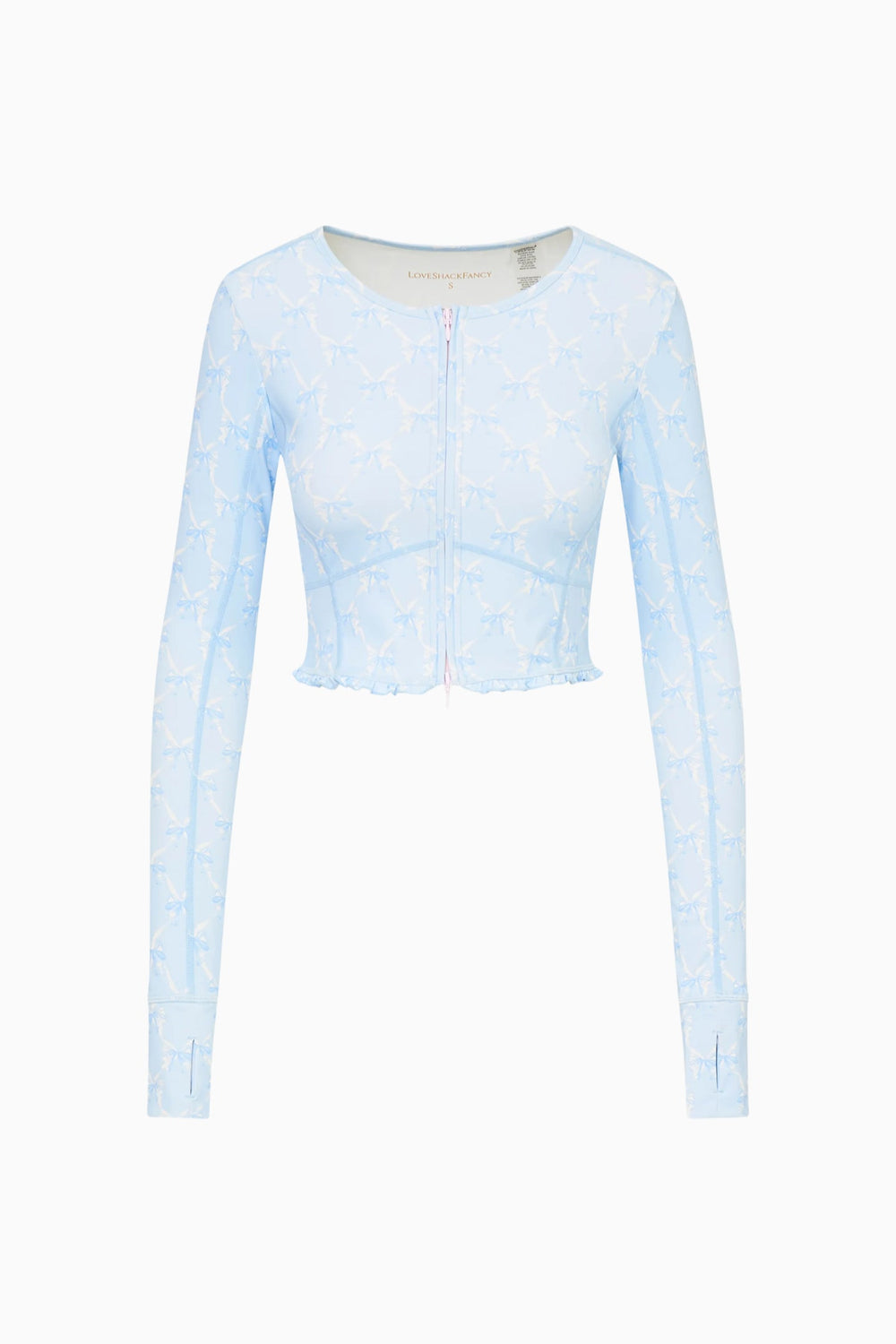Laudie Bow Print Active Zip-Up | Loveshackfancy on sale