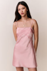 Mirelis Lace Bow Crepe Mini Dress | Loveshackfancy discount