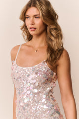 Liria Vanilla Blush Sequin Mini Dress | Loveshackfancy outlet