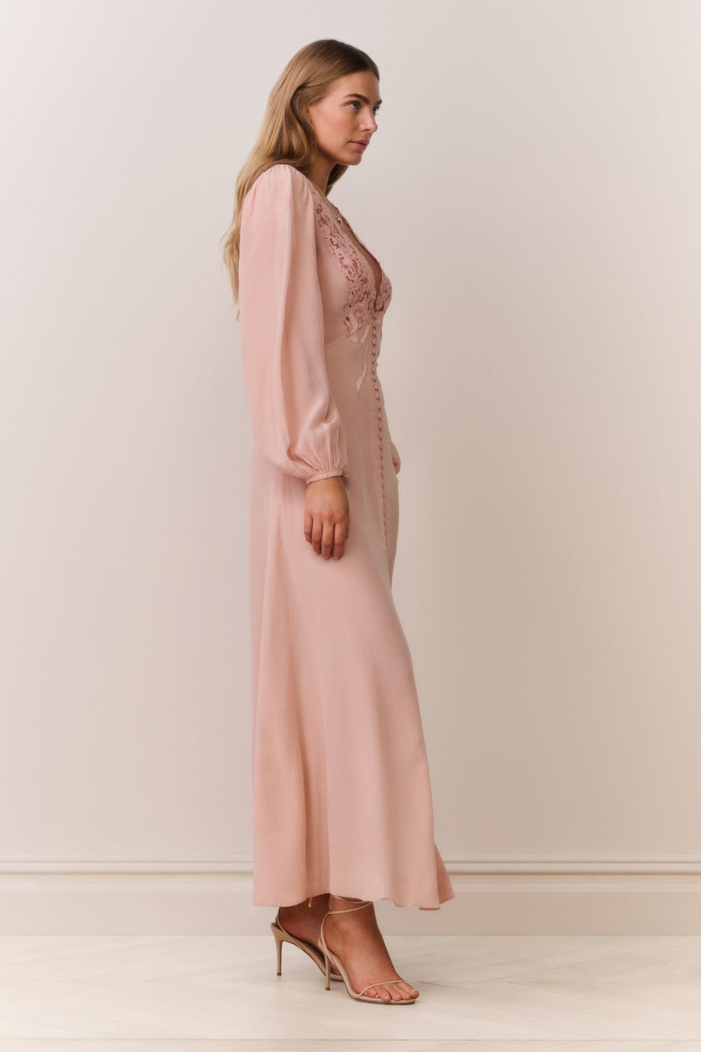 Lina Silk Lace-Trimmed Maxi Dress | Loveshackfancy sale
