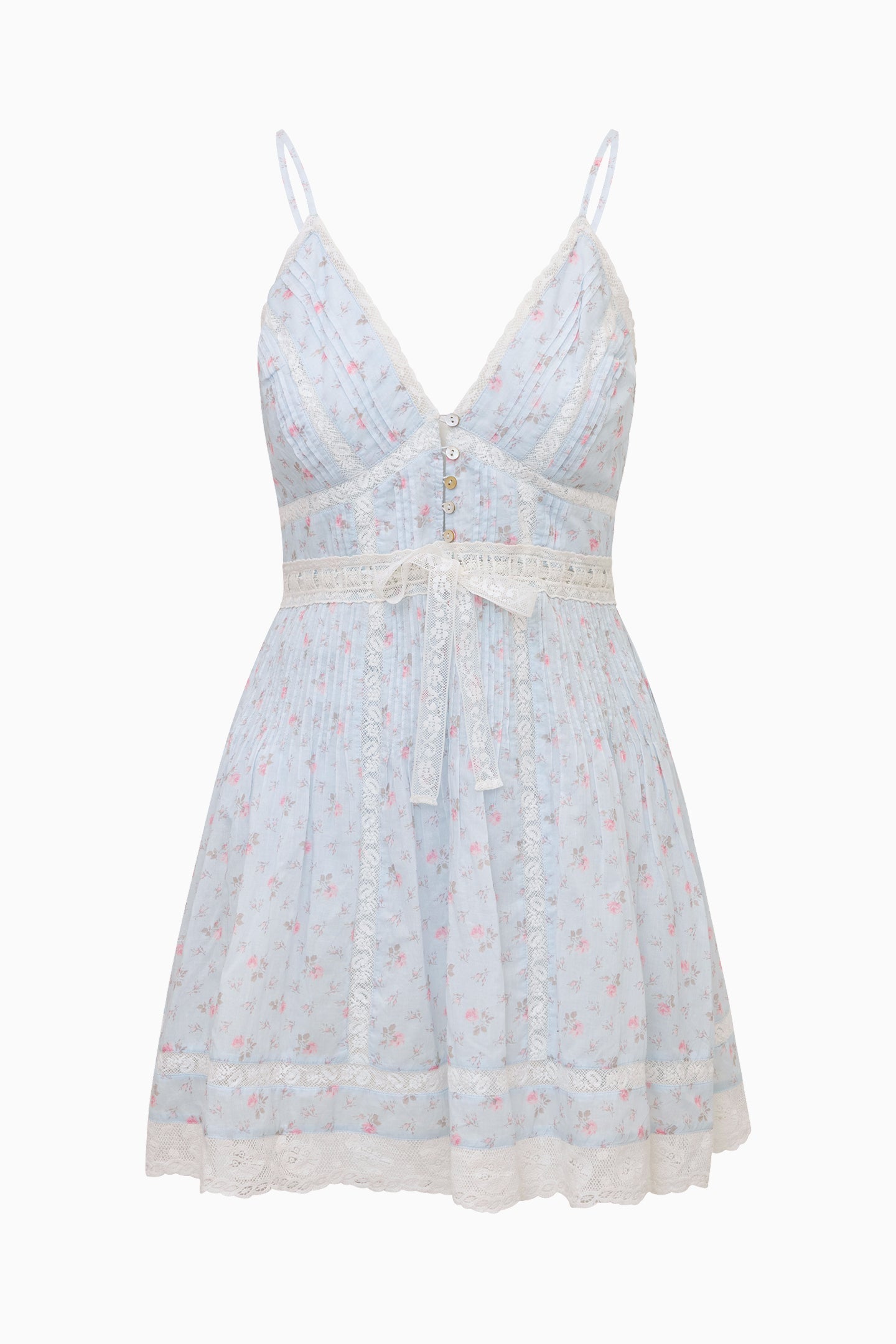 Zirelle Floral Cotton Lace-Trimmed Mini Dress | Loveshackfancy for sale