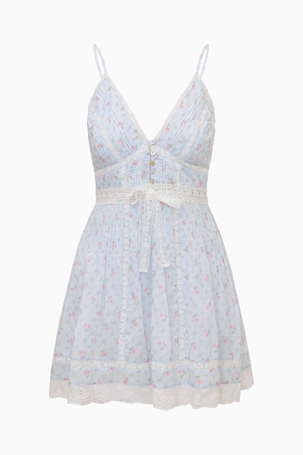 Zirelle Floral Cotton Lace-Trimmed Mini Dress | Loveshackfancy for sale