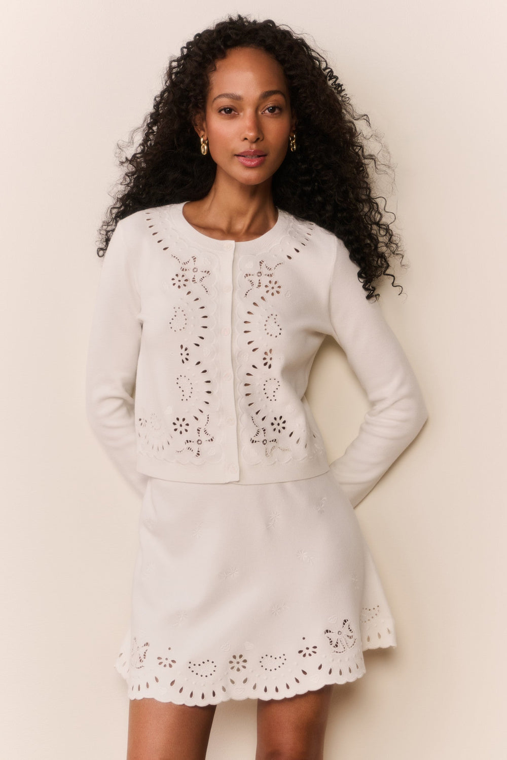 Glindy Knit Bandana Eyelet Mini Skirt | Loveshackfancy outlet