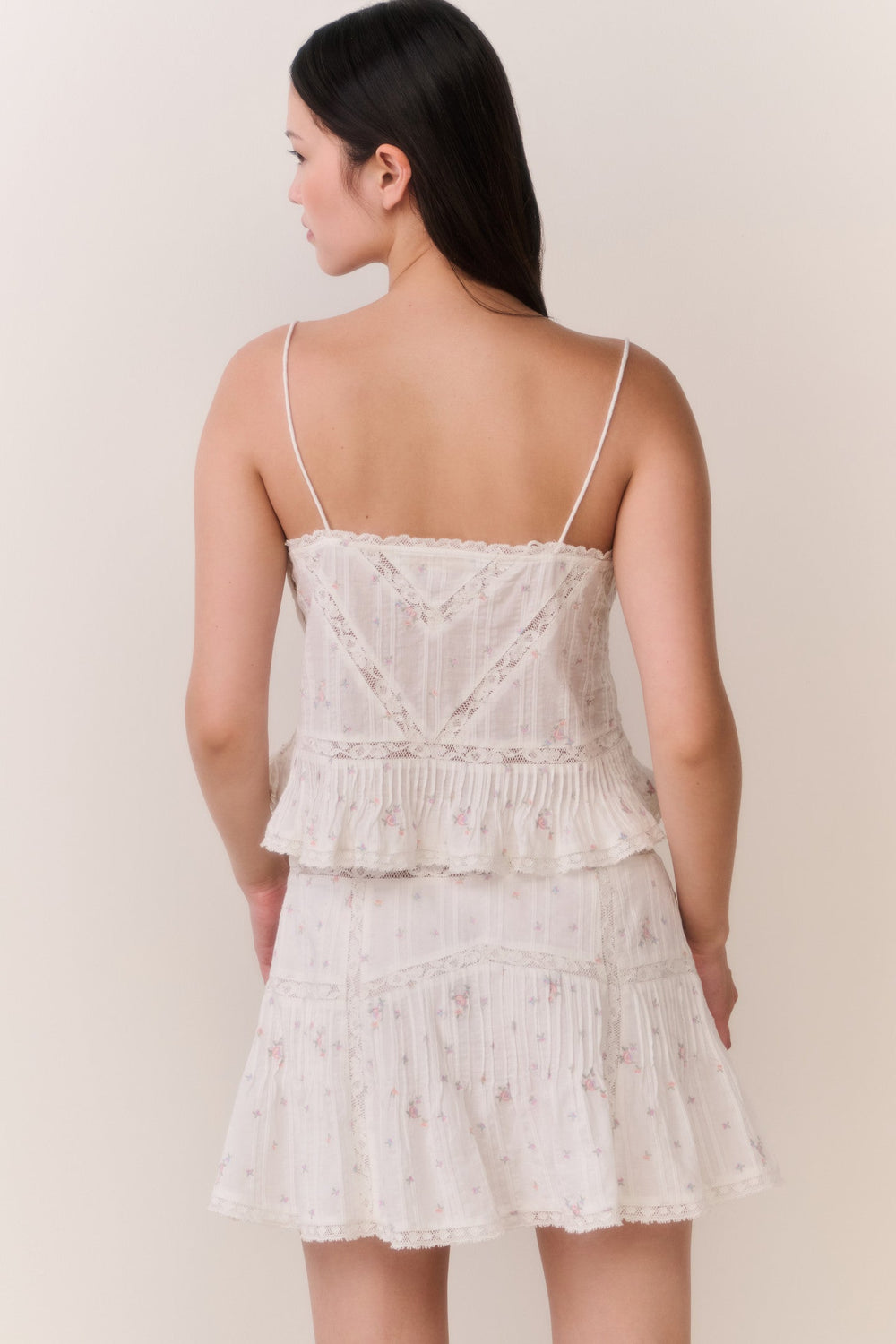Willia Floral Embroidered Cotton Mini Skirt | Loveshackfancy for sale