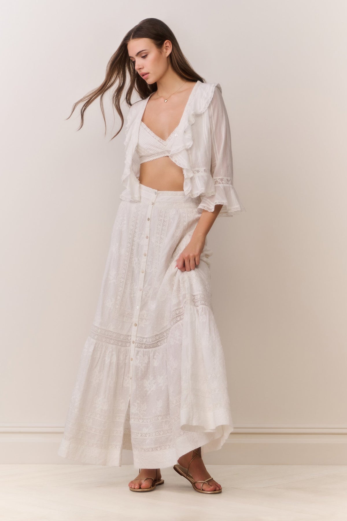 Araminta Cotton Victorian Maxi Skirt | Loveshackfancy US