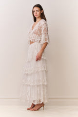 Celesa Embroidered Mesh Tiered Maxi Skirt | Loveshackfancy discount