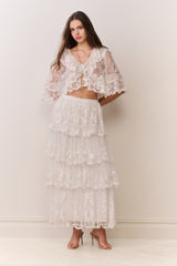 Celesa Embroidered Mesh Tiered Maxi Skirt | Loveshackfancy discount